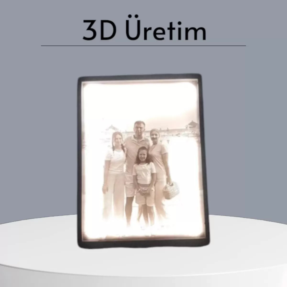Lithophane Led Işıklı Kişiye Özel Fotoğraf Çerçevesi – Sevgililer Günü Hediyesi