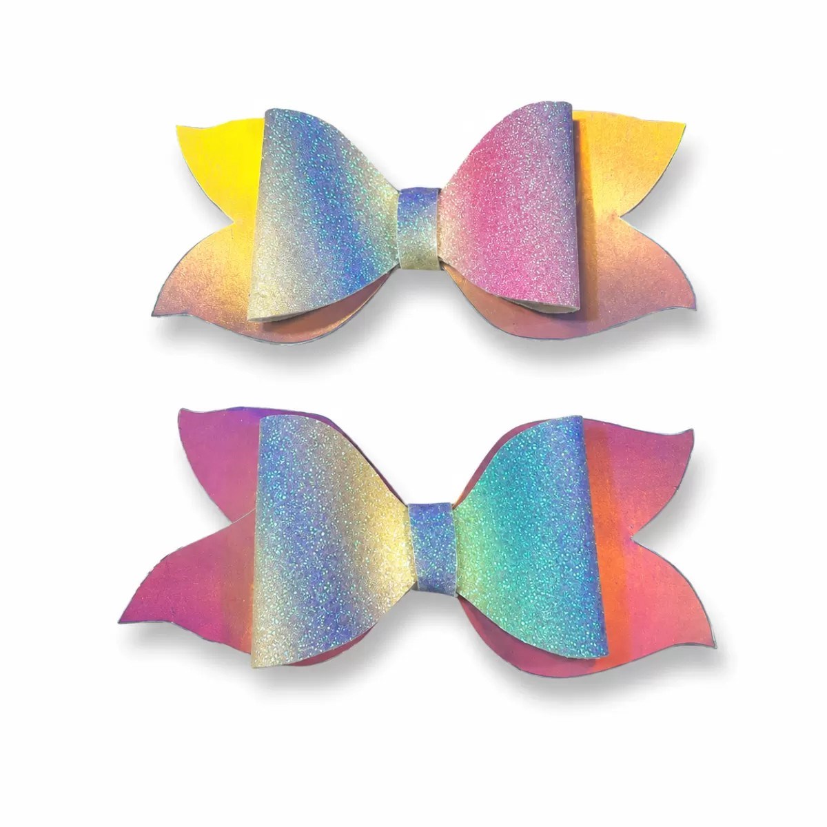 Glitter Detaylı Fiyonk Saç Tokası 2’li Set 6x3 Cm Renkli Simli