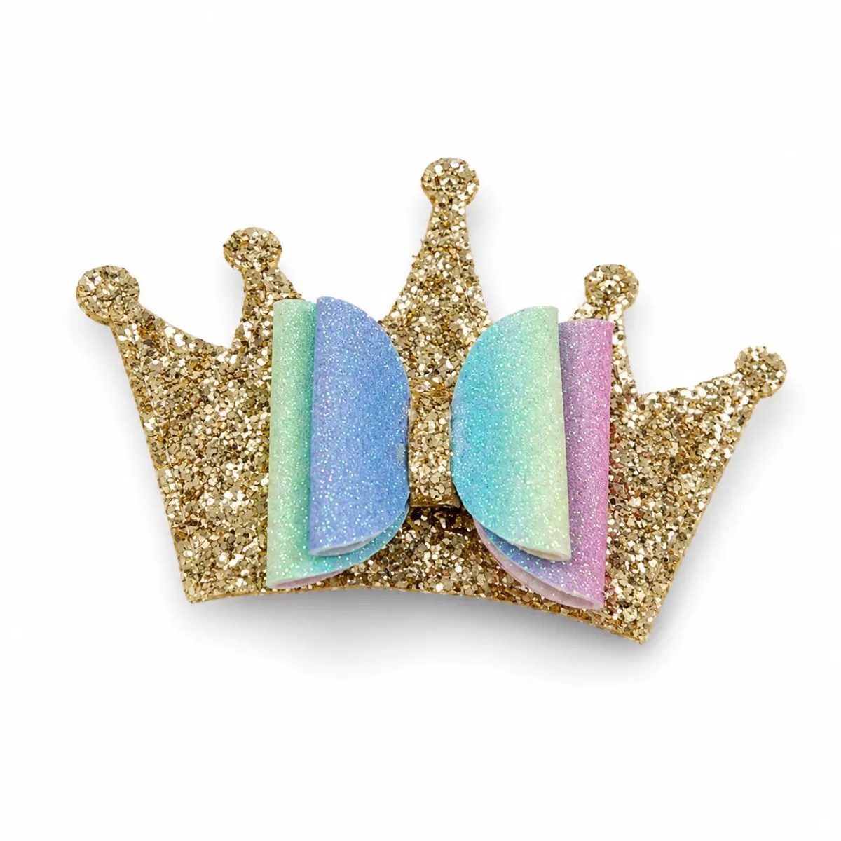 Glitter Detaylı Fiyonk Saç Tokası 9x6 Cm Gold