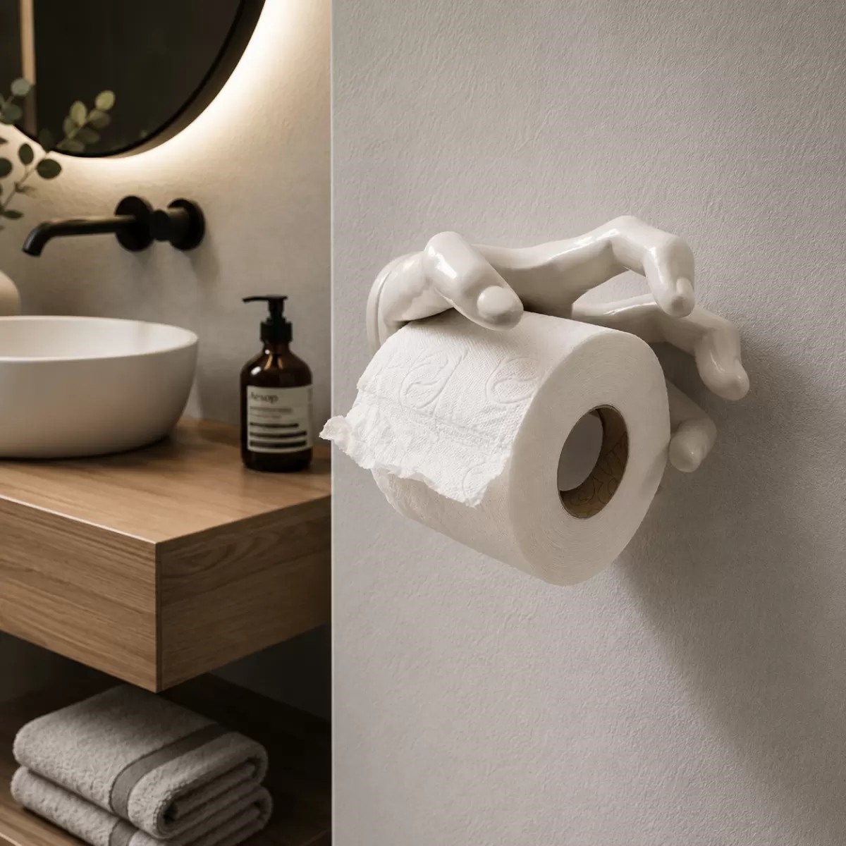 3d Tuvalet Kağidi Tutucu Beyaz