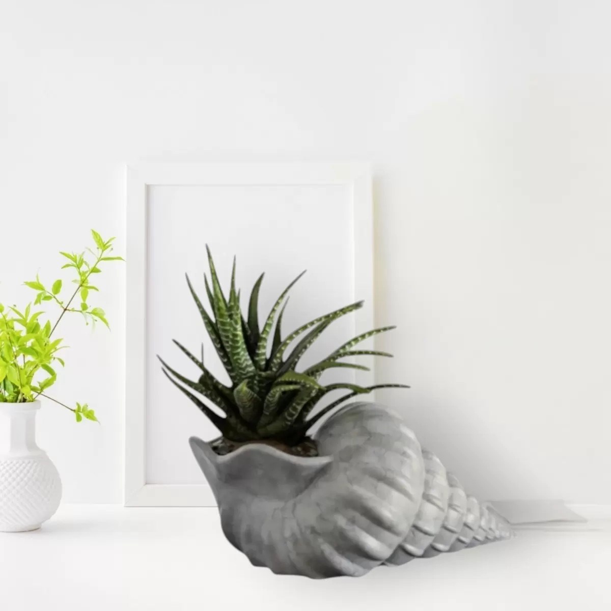 İskandi̇nav Deni̇z Kabuğu 3d Mermer Desenli̇ Vazo 20 Cm