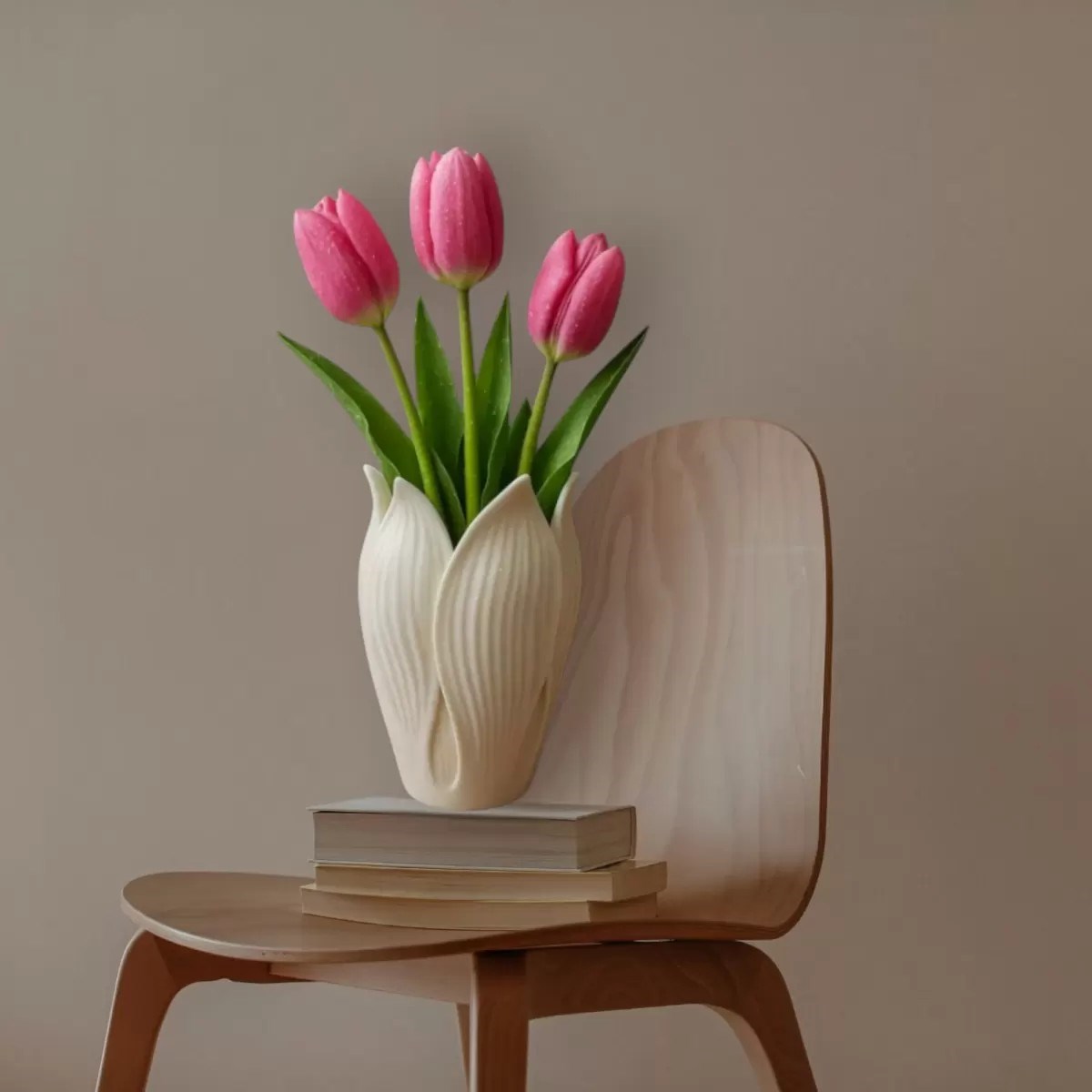 Lotus 3d Dekorati̇f Vazo 18 Cm 18 Cm Beyaz