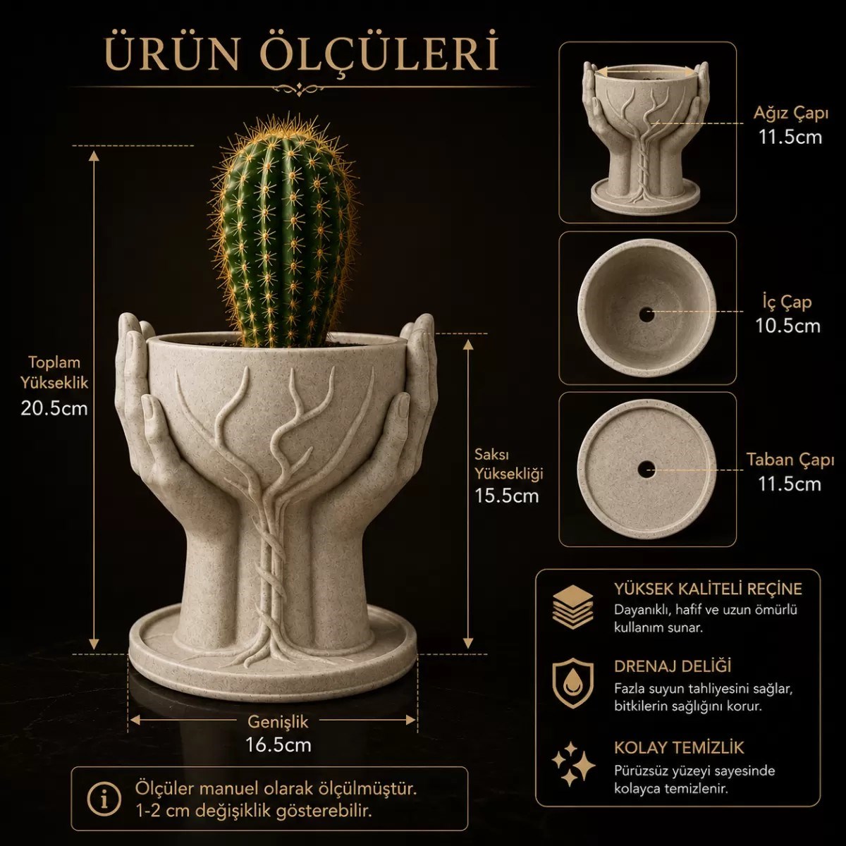 Mermer Desenli̇ Hand Of Tree Vazo
