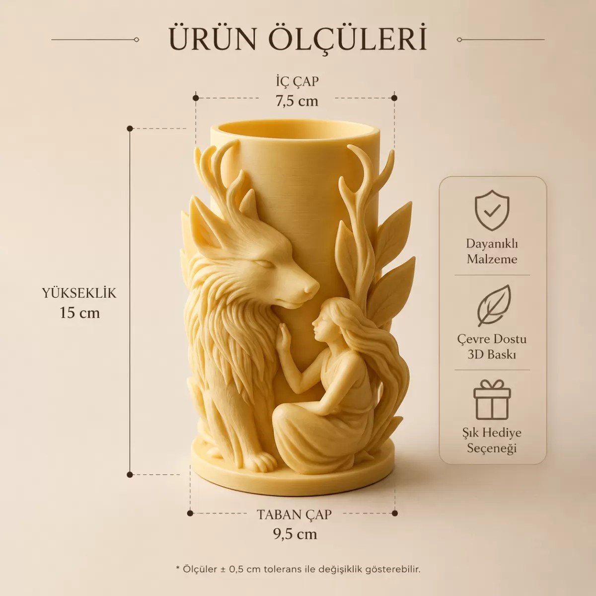 Still Vazo 3d Renk Stokğa Göre Gönderilecektir 15 Cm
