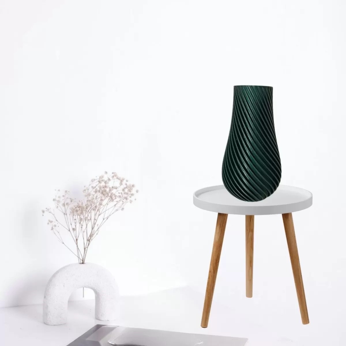 3d Vazo 15 Cm Kurşuni Renk