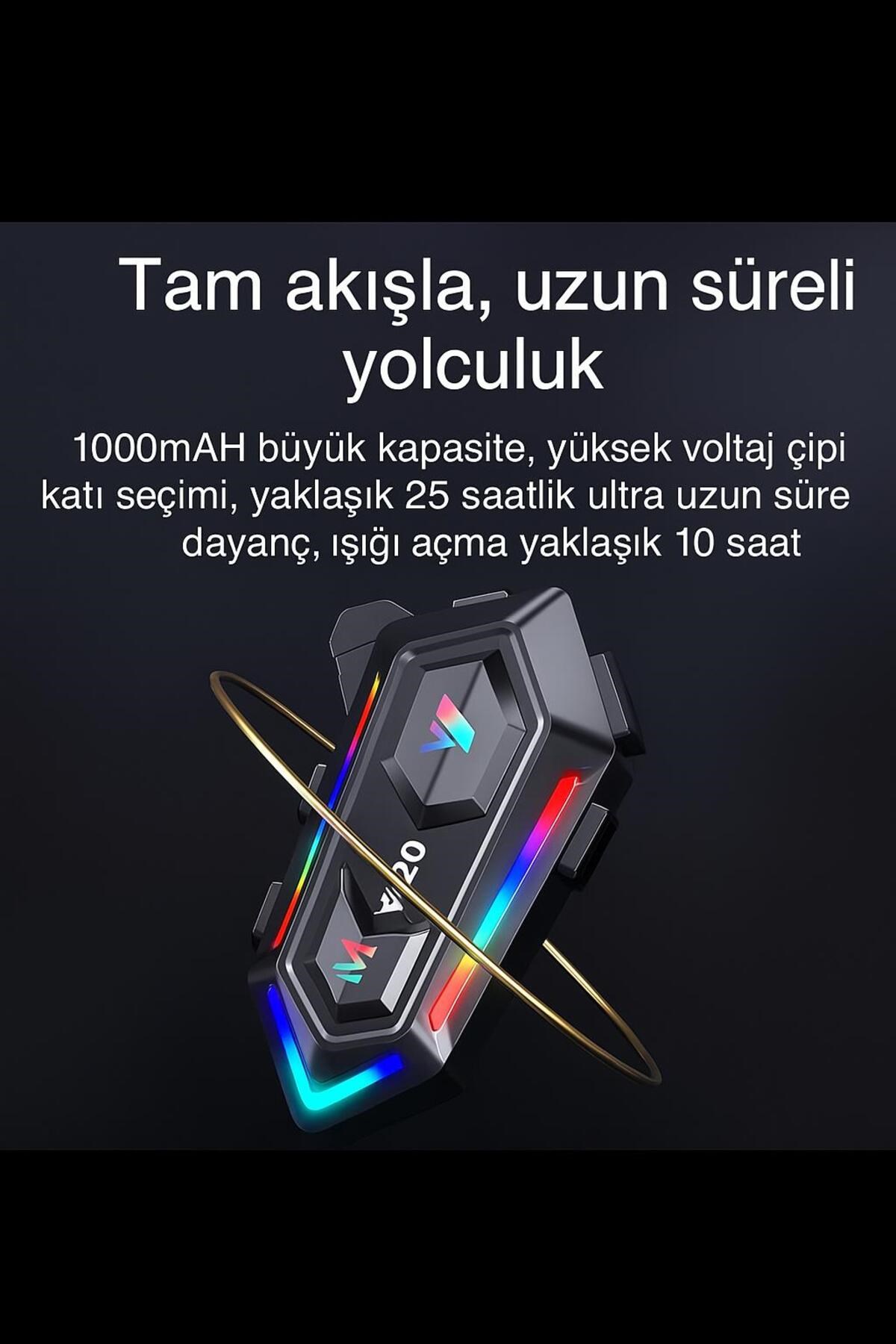 IPX6 Su Geçirmez 5.3 Motosiklet İnterkom: 1000mAh Batarya ile Uzun Yolculuklar