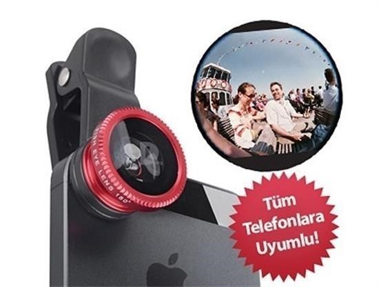 BUFFER® Balık Gözü Cep Telefonu Lensi (Tüm Modellere Uyumlu)