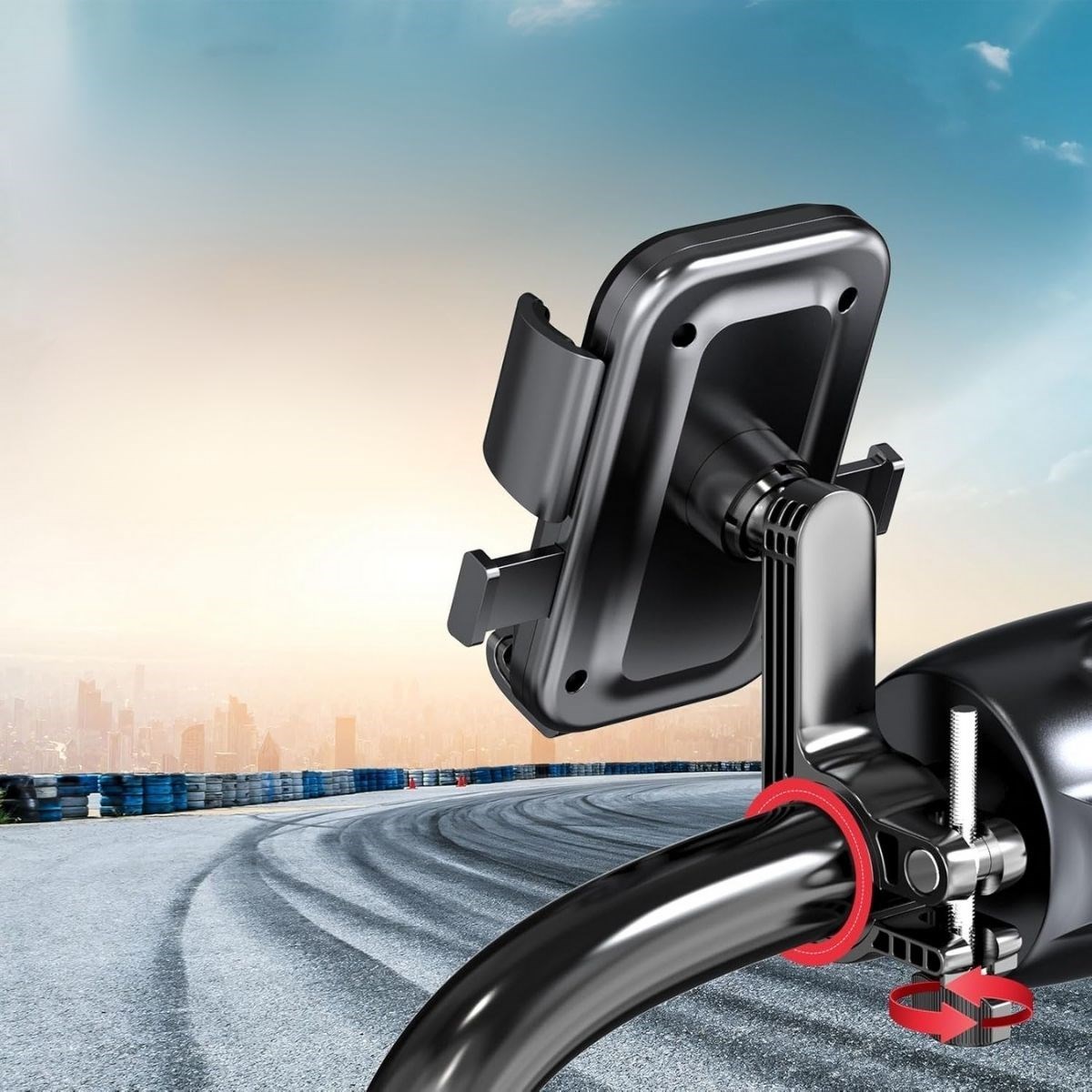 BUFFER® Motor,Motosiklet,Bisiklet ,Scooter İçin 360 Derece Dönebilen Gidon Versiyonu Telefon Tutucu Aparat