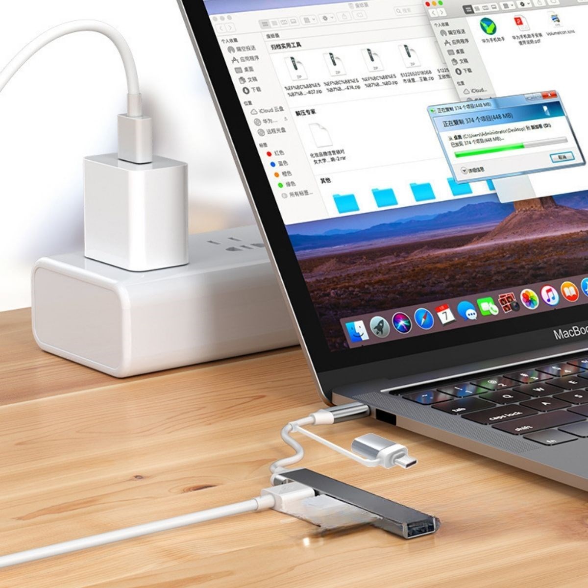 4 Port’lu Bağlantı İstasyonu Ultra İnce USB Bölücü TYPE-C tipi Çoklu Arayüz Adaptörü Multi Usb Çoklayıcı