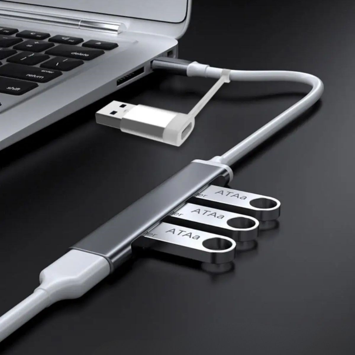 4 Port’lu Bağlantı İstasyonu Ultra İnce USB Bölücü TYPE-C tipi Çoklu Arayüz Adaptörü Multi Usb Çoklayıcı